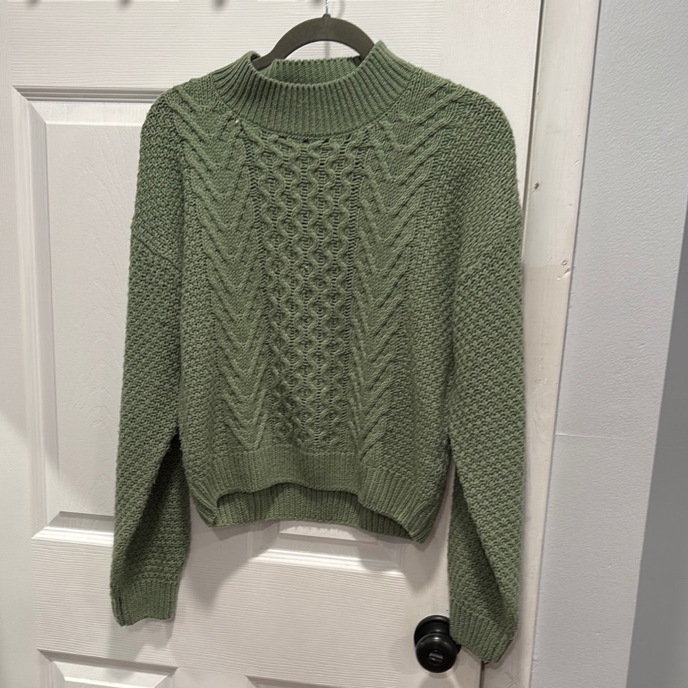 Cozy Green Knit Sweater